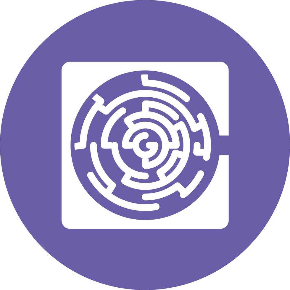 Maze Glyph Circle Background Icon vector