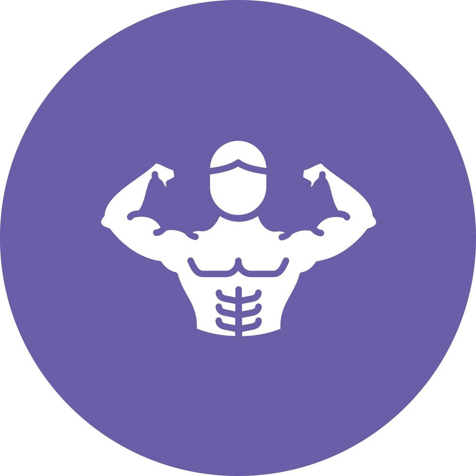 icono de fondo de círculo de glifo de hombre fuerte vector