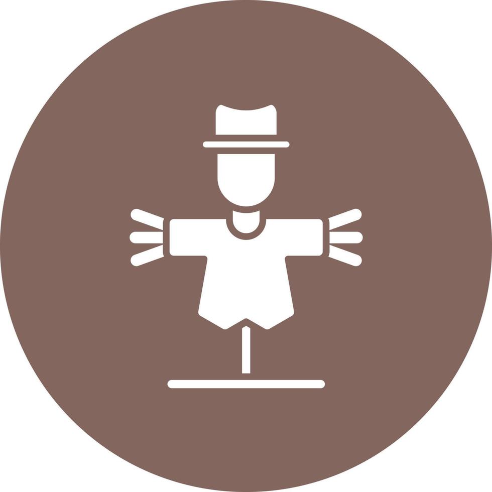 Scarecrow Glyph Circle Background Icon vector