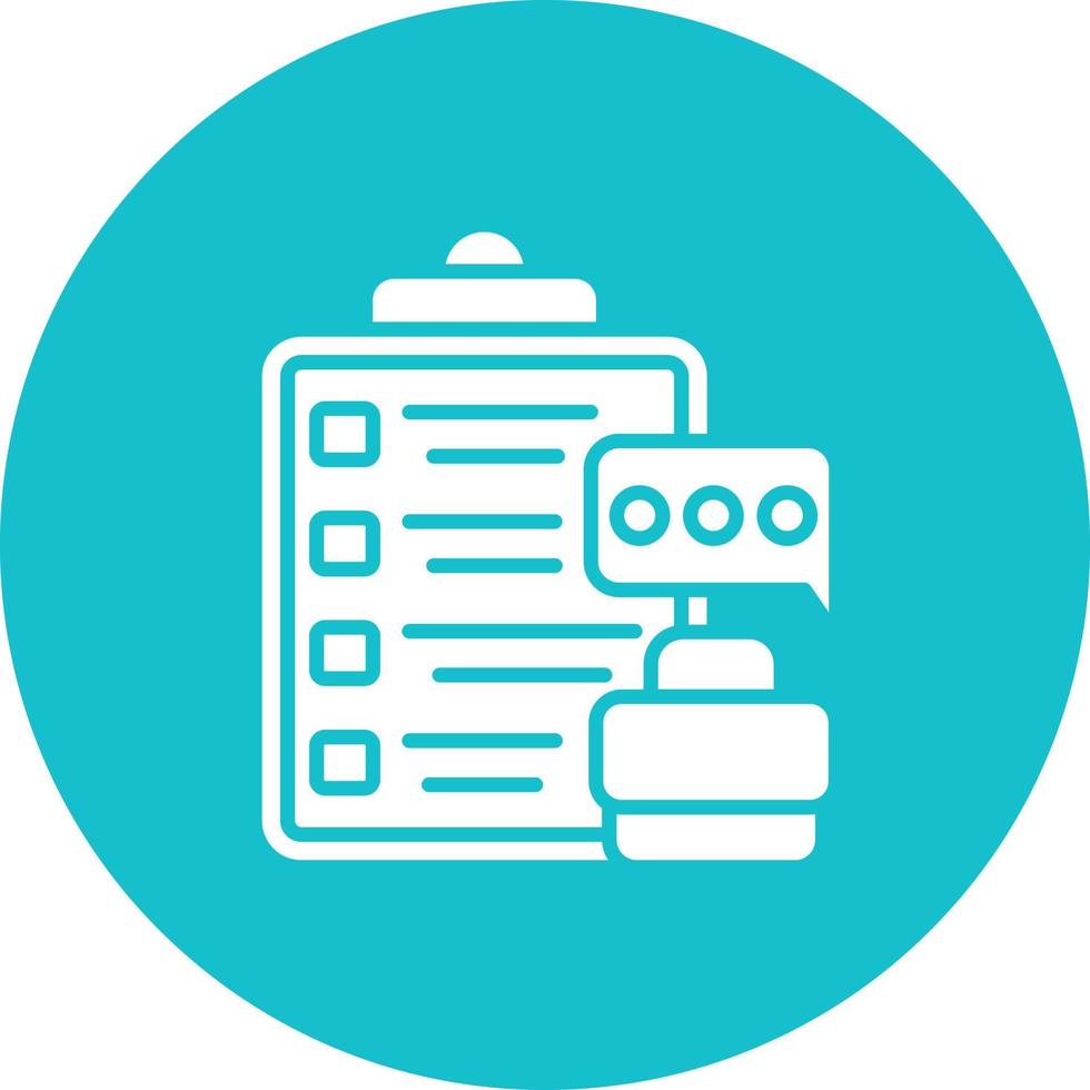 Post Interview Feedback Glyph Circle Background Icon vector