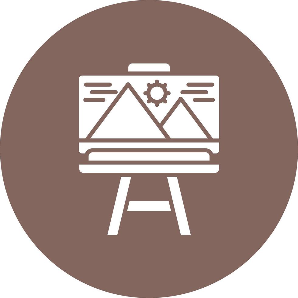 Canvas And Easel Glyph Circle Background Icon vector