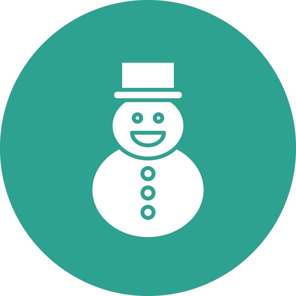 Snowman Glyph Circle Background Icon vector