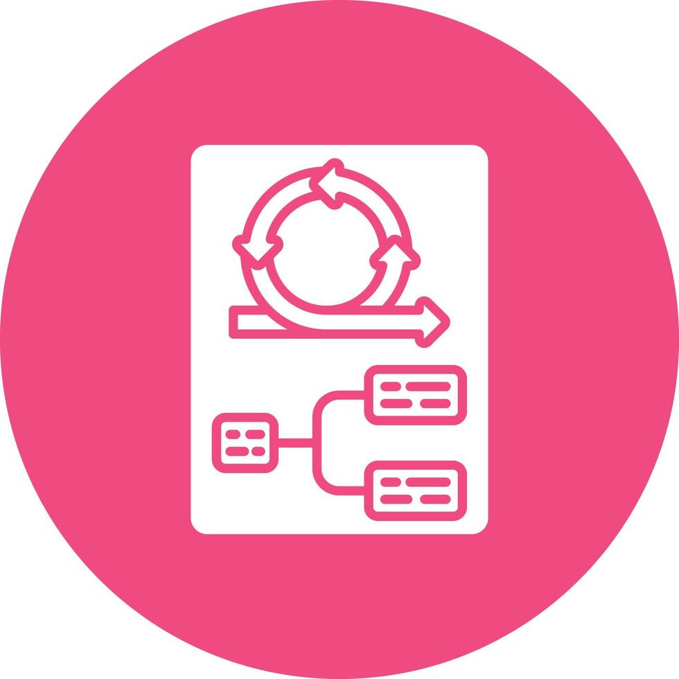 Sprint Planning Glyph Circle Background Icon vector