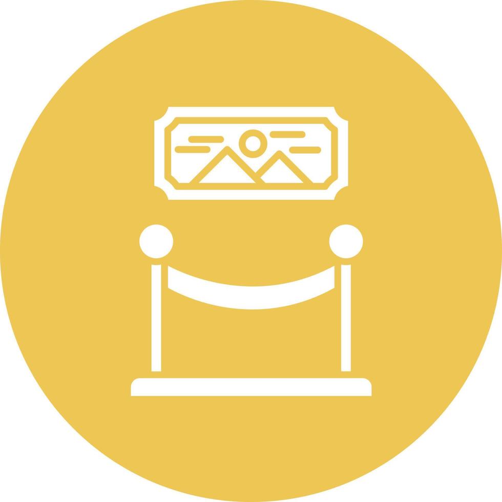 Exhibition Glyph Circle Background Icon vector