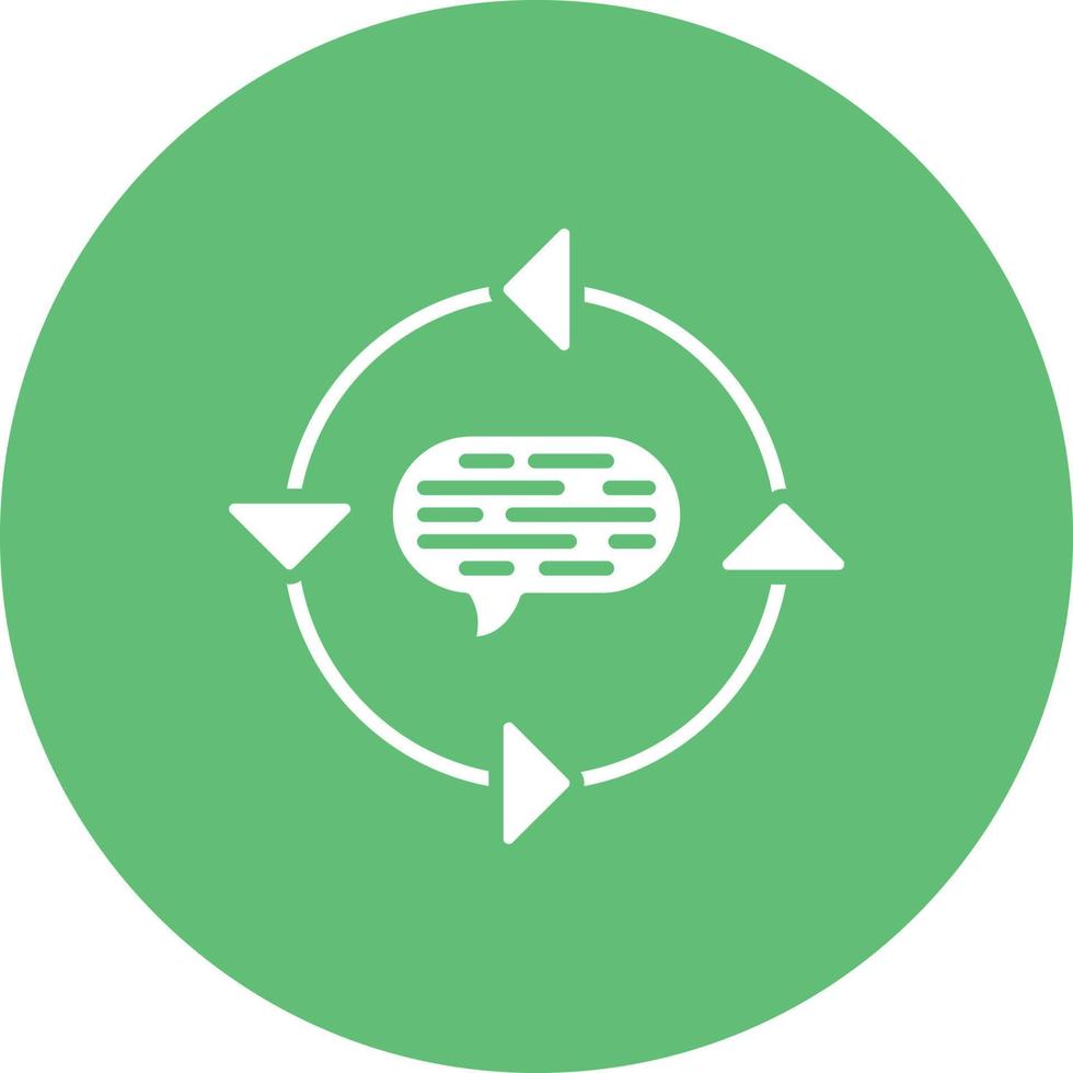 Feedback Loop Glyph Circle Background Icon vector