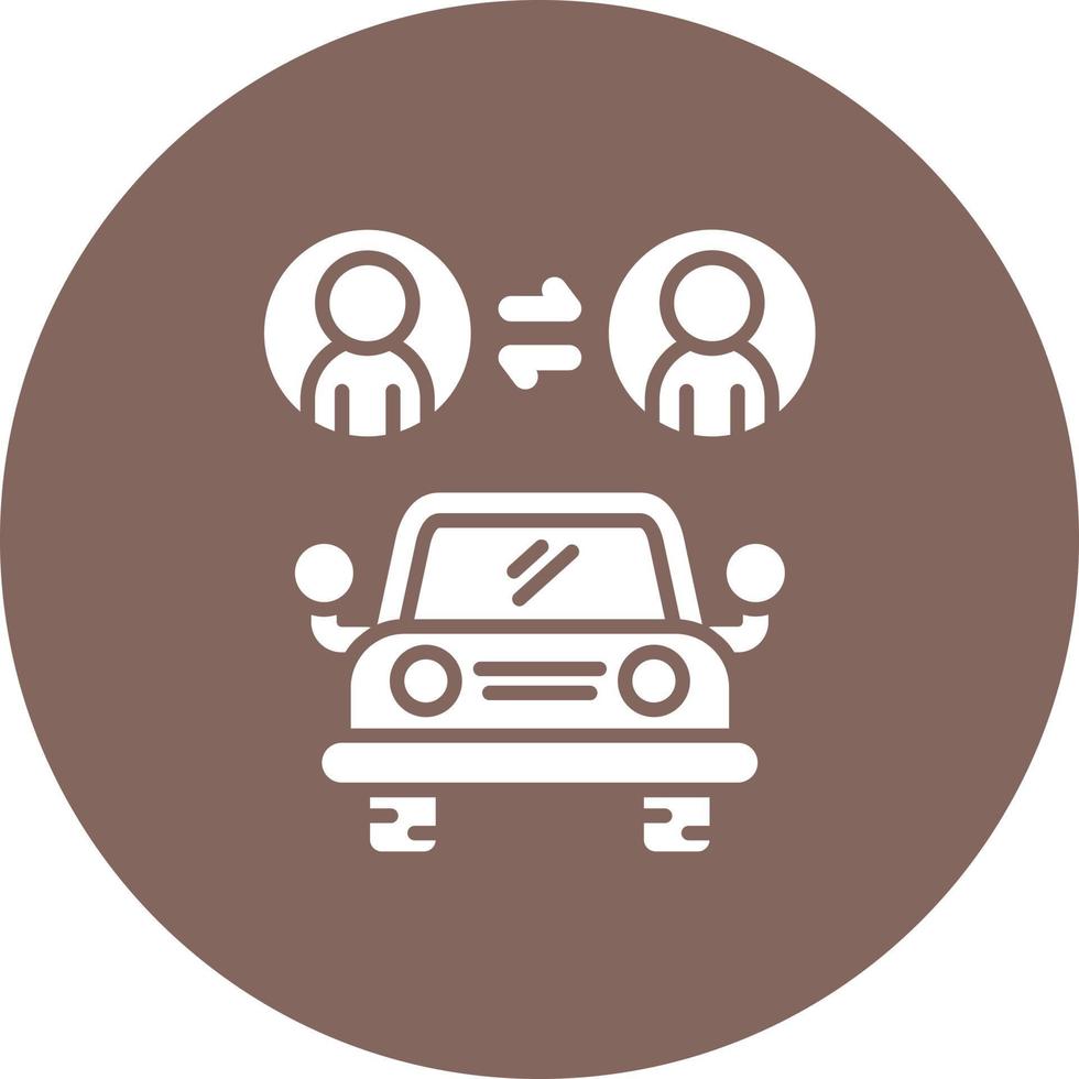 Carpool Glyph Circle Background Icon vector