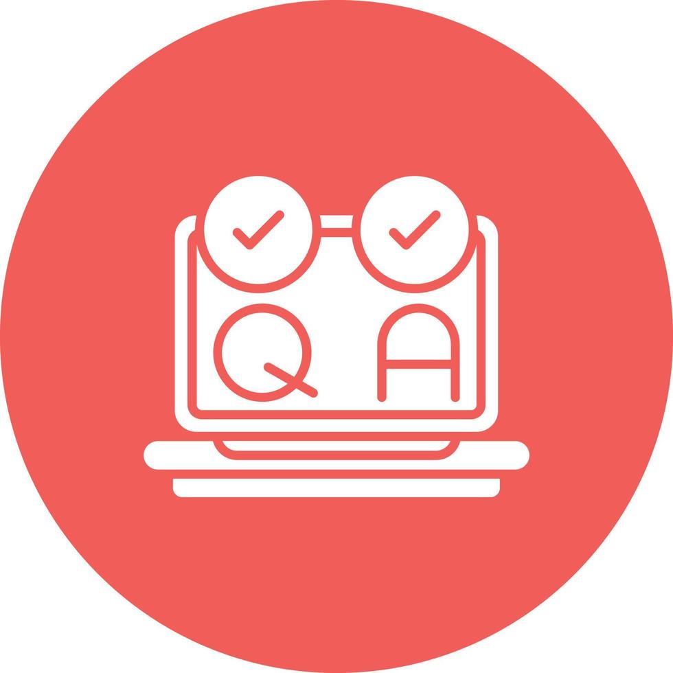 Qa Testing Glyph Circle Background Icon vector