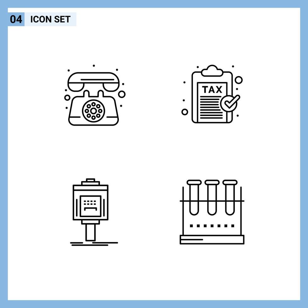 4 Creative Icons Modern Signs and Symbols of communication valet call money service Editable Vector Design Elements