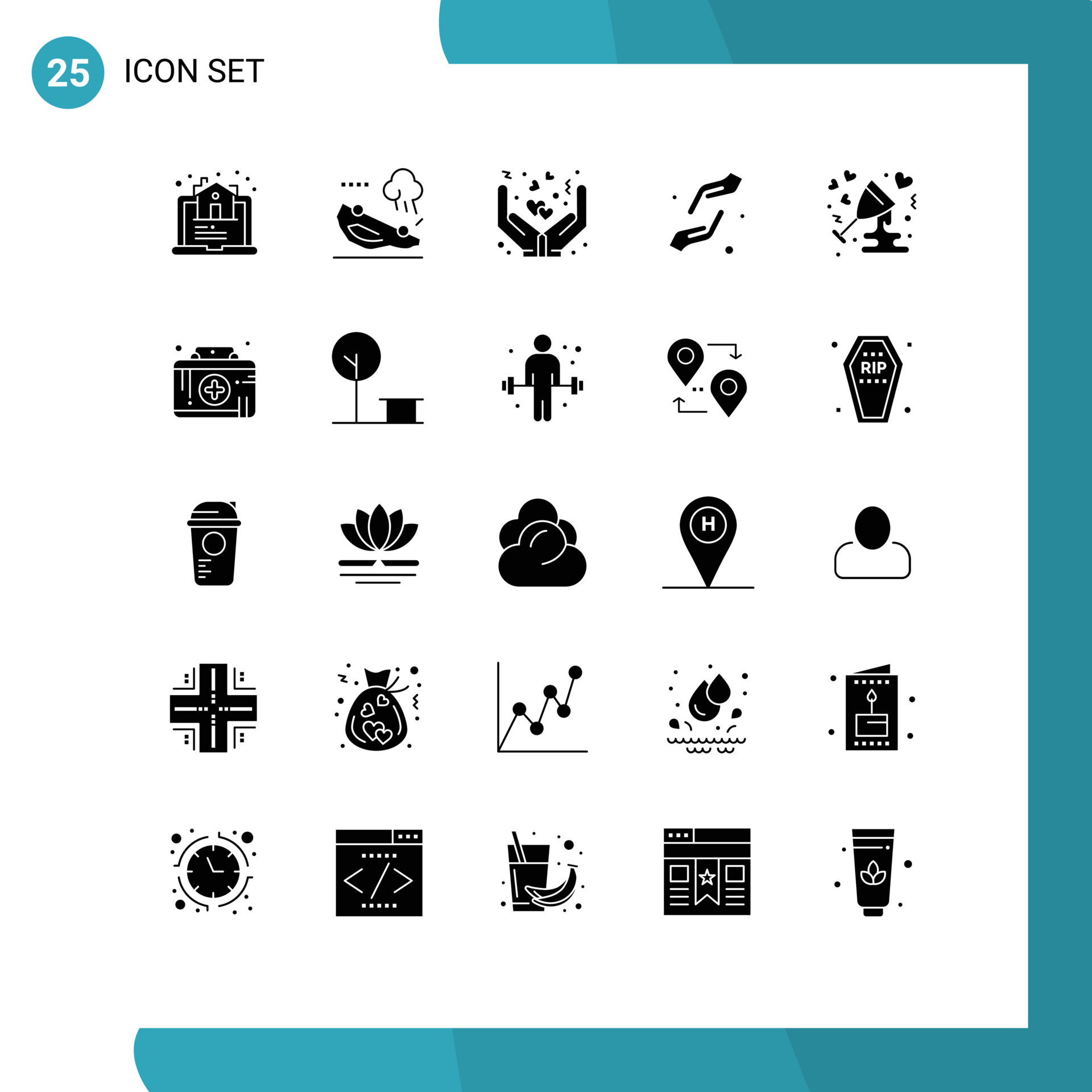 Set Of 25 Commercial Solid Glyphs Pack For Anniversary Help Care Hands set-of-25-commercial-solid-glyphs-pack-for-anniversary-help-care-hands