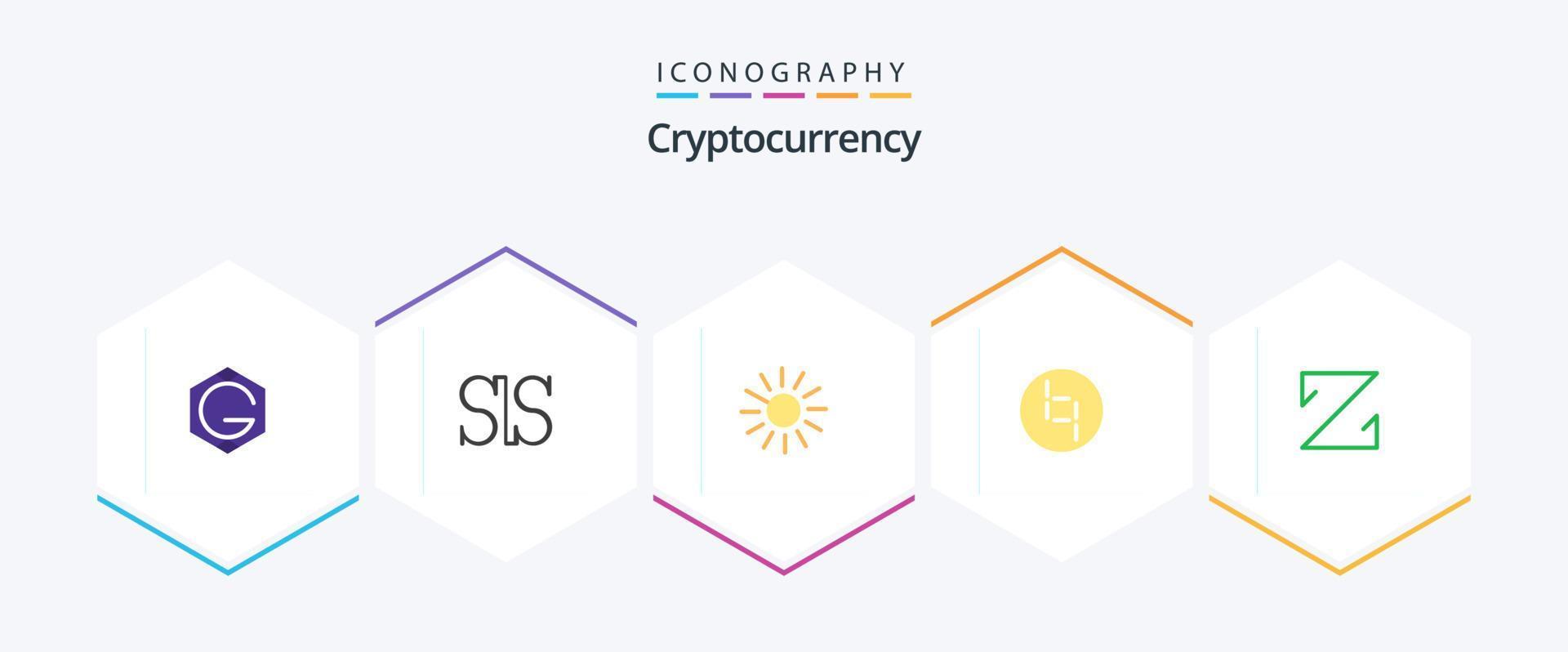Cryptocurrency 25 Flat icon pack including crypto. z coin. coin. crypto currency. coin vector