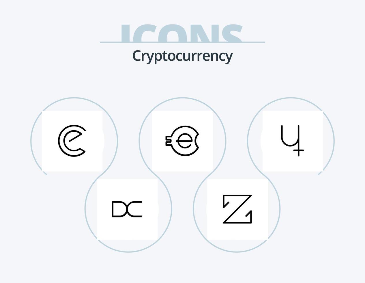 Cryptocurrency Line Icon Pack 5 Icon Design. coin. crypto currency. luck chain. crypto. sibcoin vector