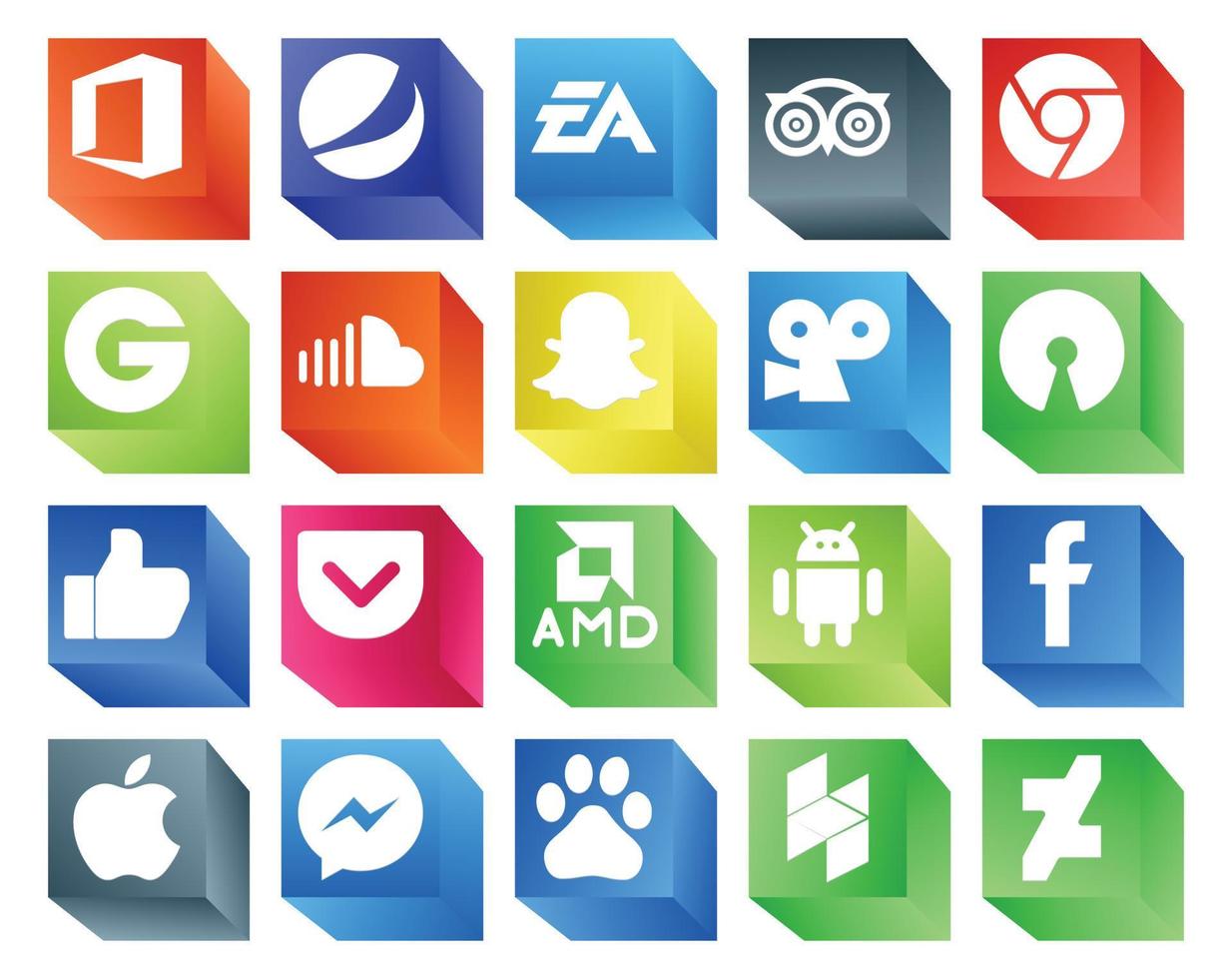 20 Social Media Icon Pack Including amd like groupon open source snapchat vector