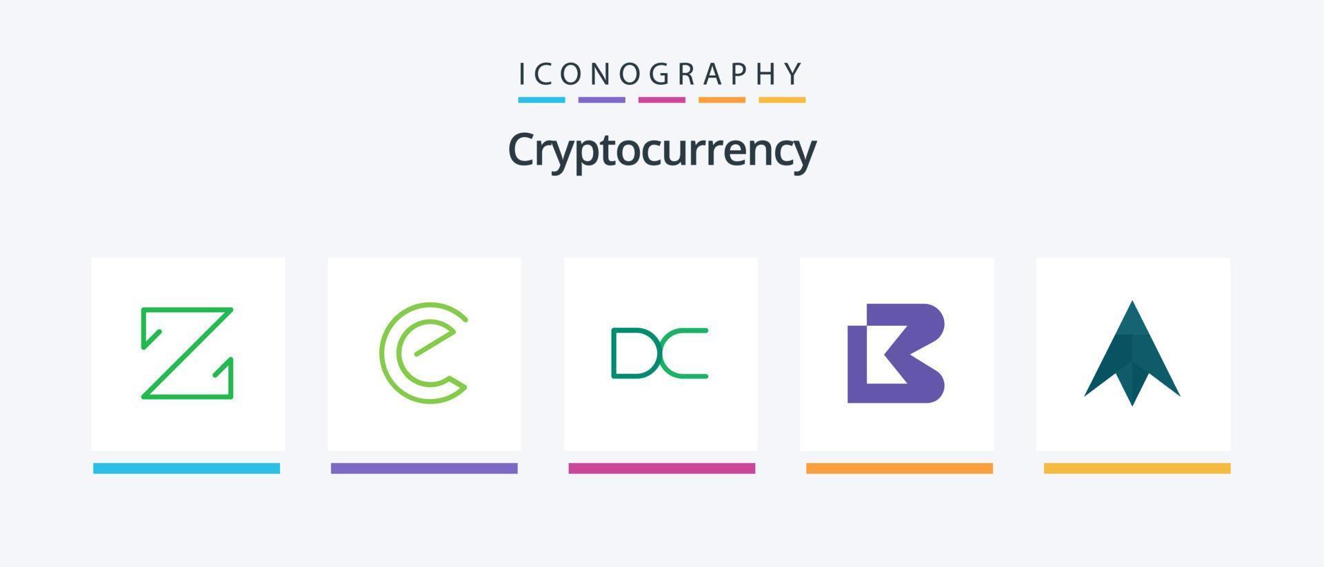 Cryptocurrency Flat 5 Icon Pack Including coin. crypto currency. decent. crypto. bit bay. Creative Icons Design vector
