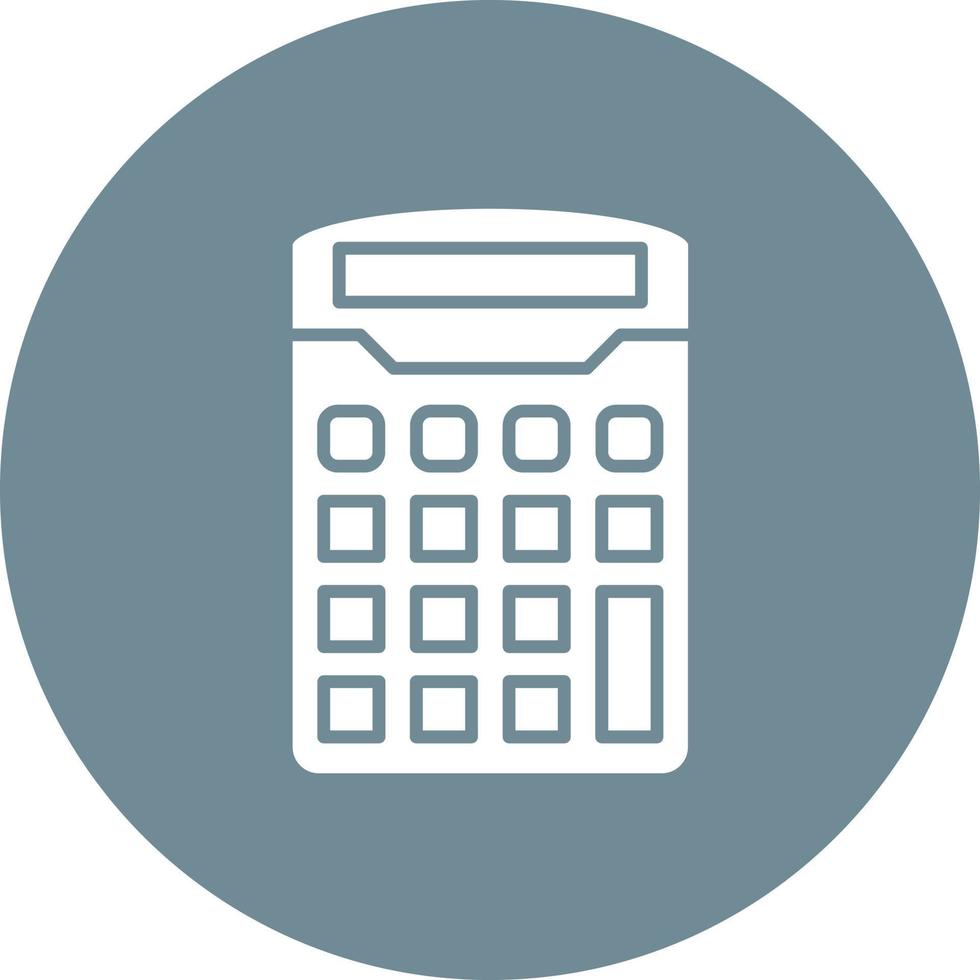 Calculator Glyph Circle Background Icon vector