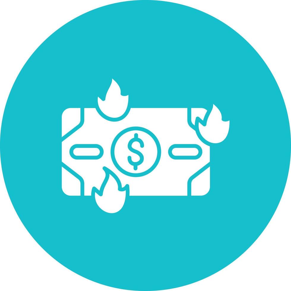 Burn Rate Glyph Circle Background Icon vector