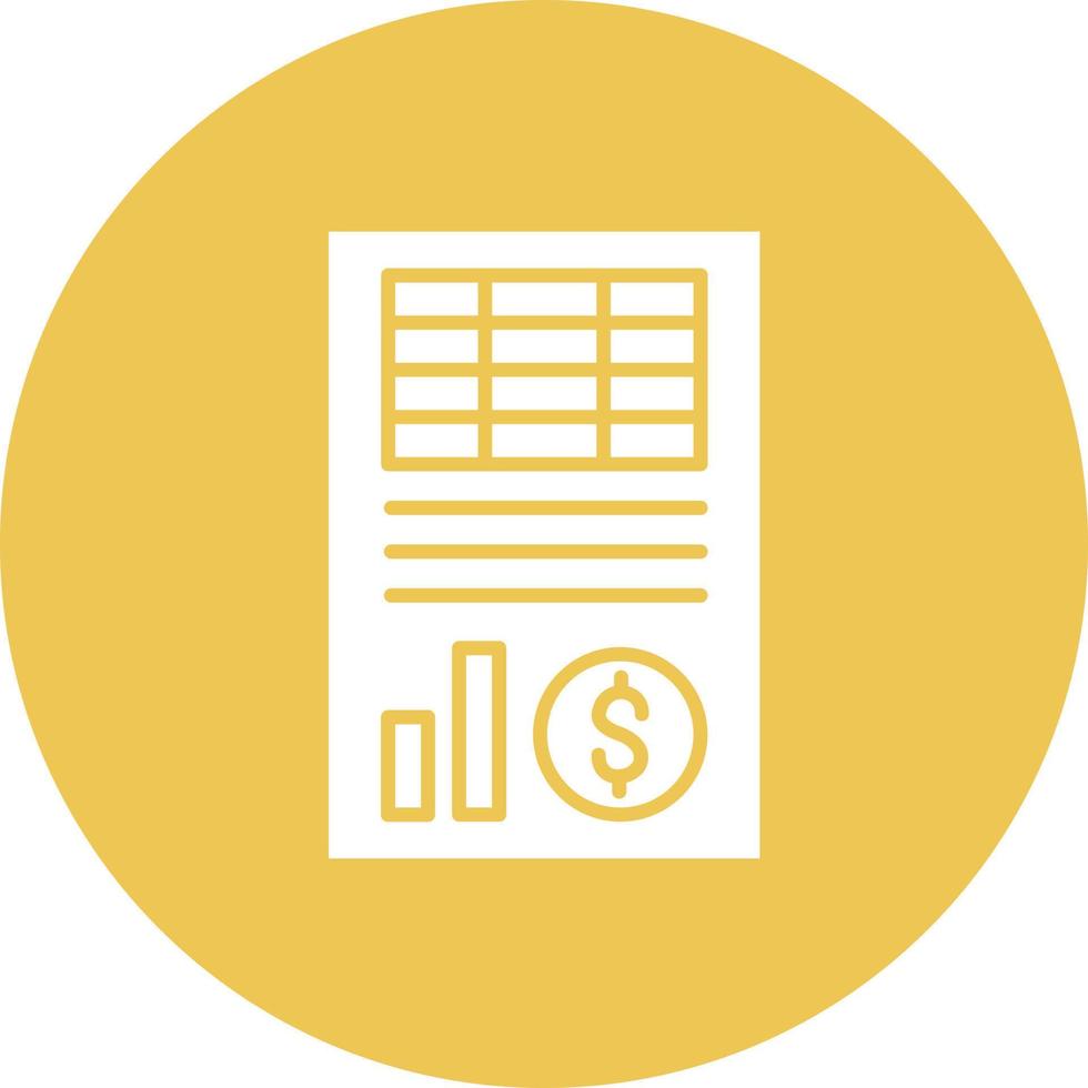 Balance Sheet Glyph Circle Background Icon vector