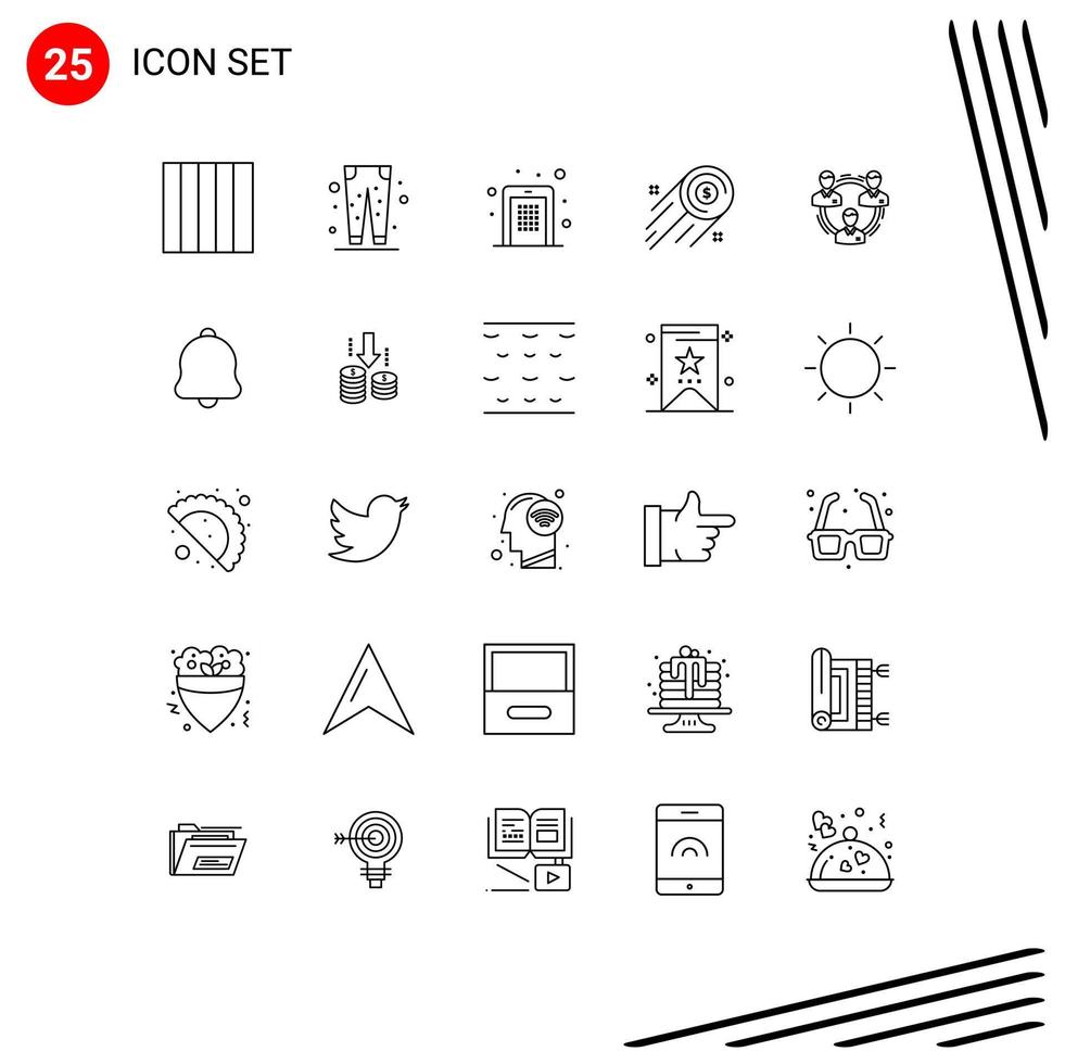 25 Universal Line Signs Symbols of business investment code growth business Editable Vector Design Elements