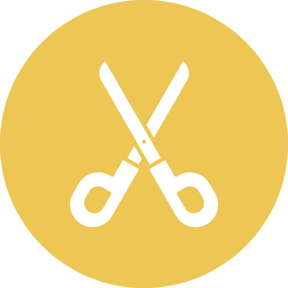Scissors Glyph Circle Background Icon vector