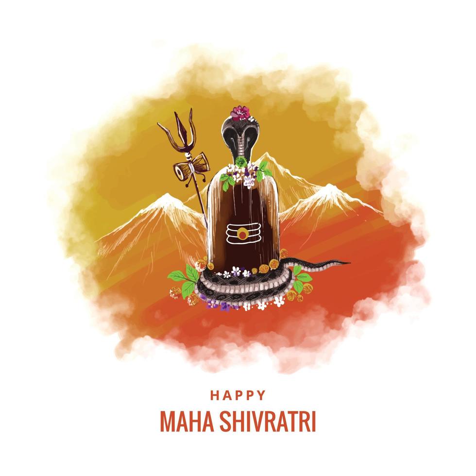 Elegant maha shivratri card festival background vector
