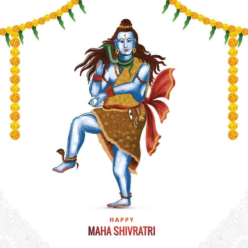 señor hindú shiva para dios indio maha shivratri fondo de celebración de tarjeta vector