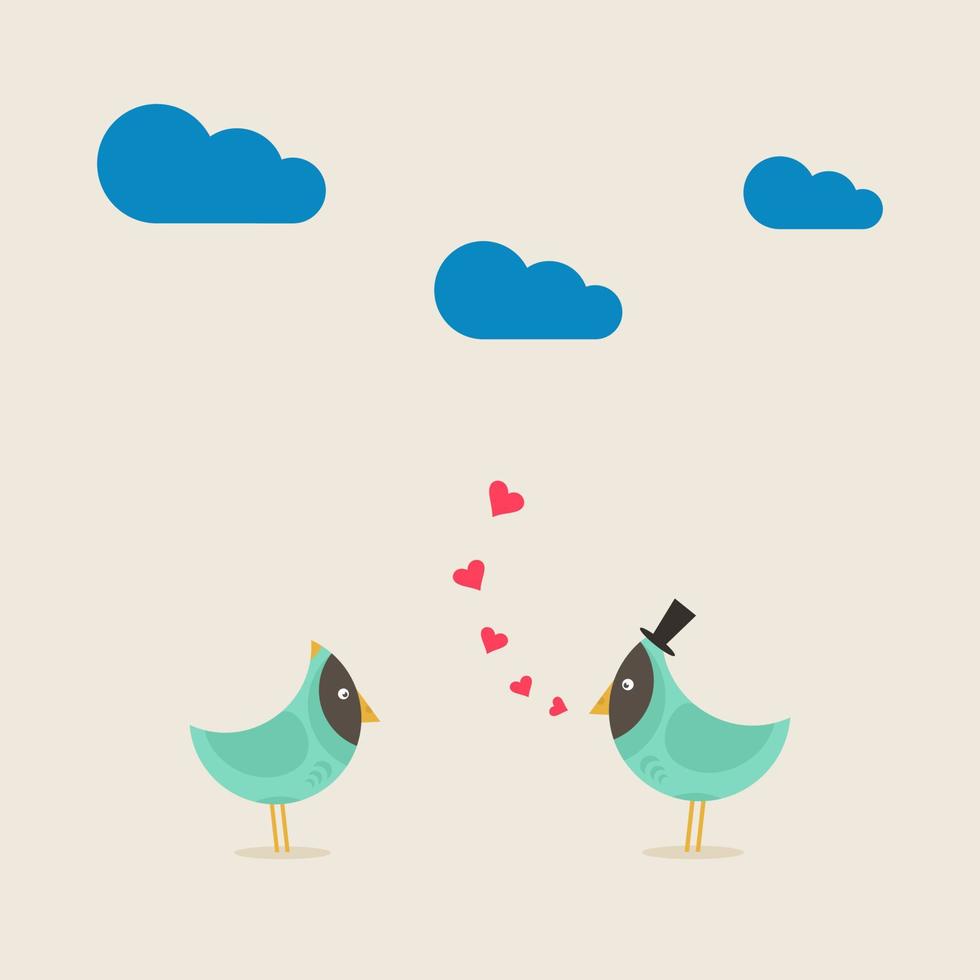 Love the bird. Vector illustration