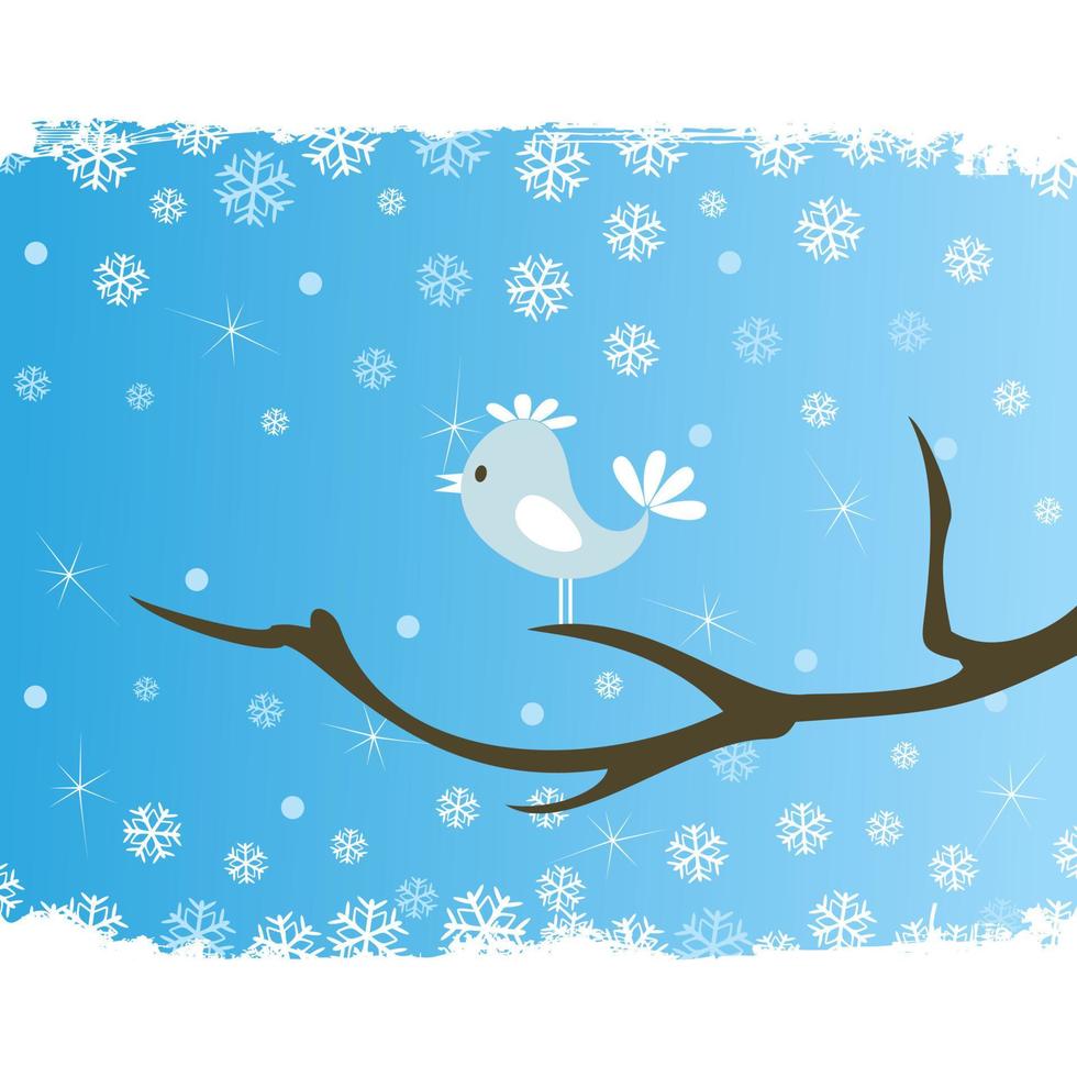 Bird on a branch. Vector illustration