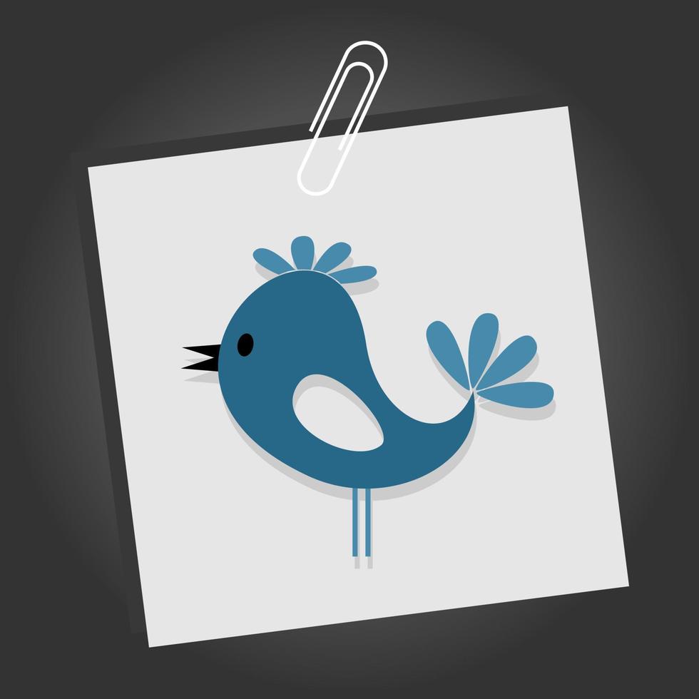 Bird on a branch. Vector illustration