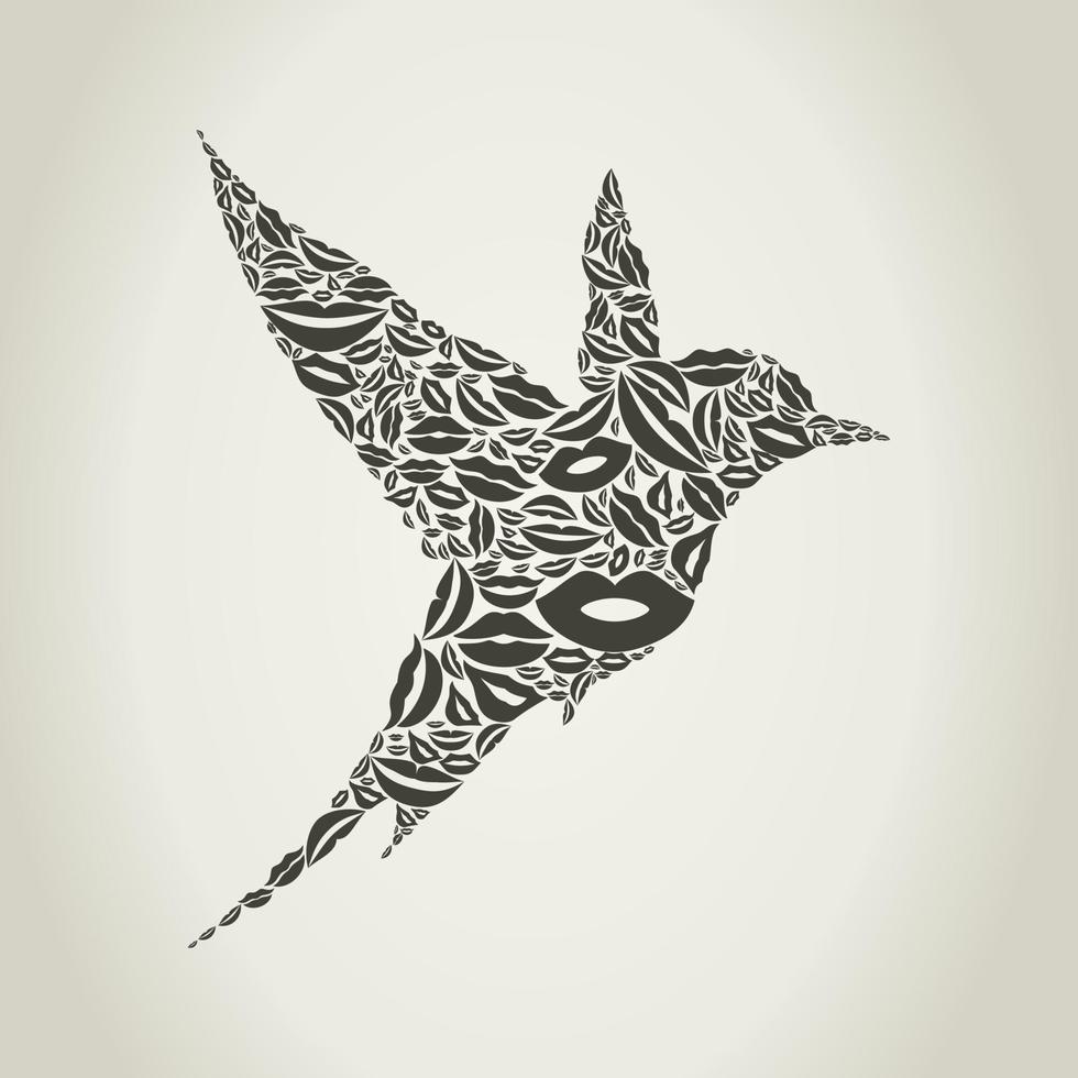 pájaro hecho de pájaros. una ilustración vectorial vector