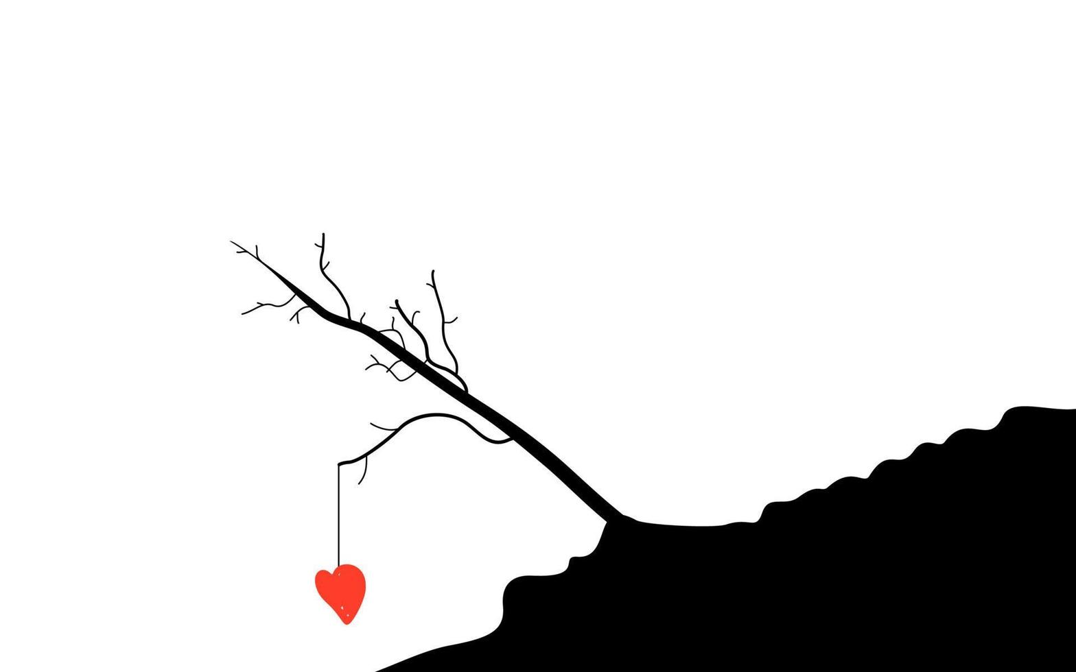 Tree heart abstraction. Vector illustration