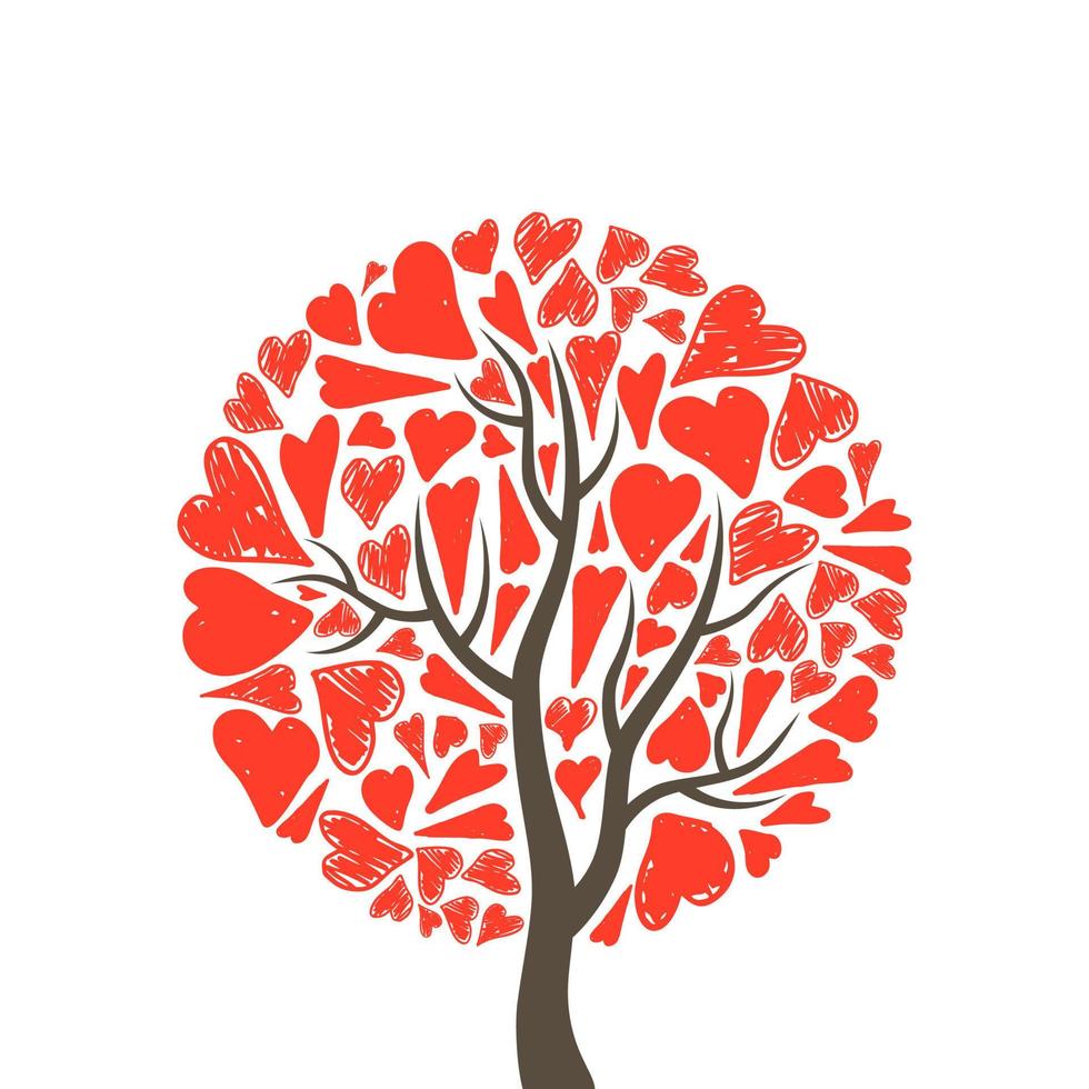 Tree heart abstraction. Vector illustration