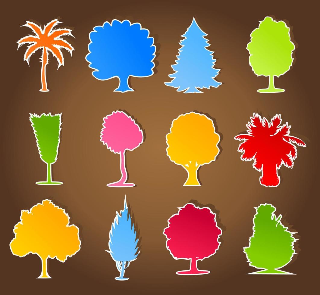 Set of trees. Vector illustration