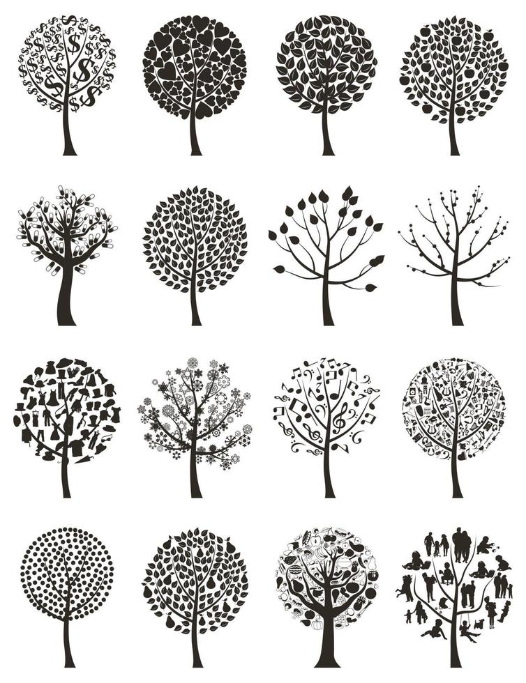 Set of trees. Vector illustration