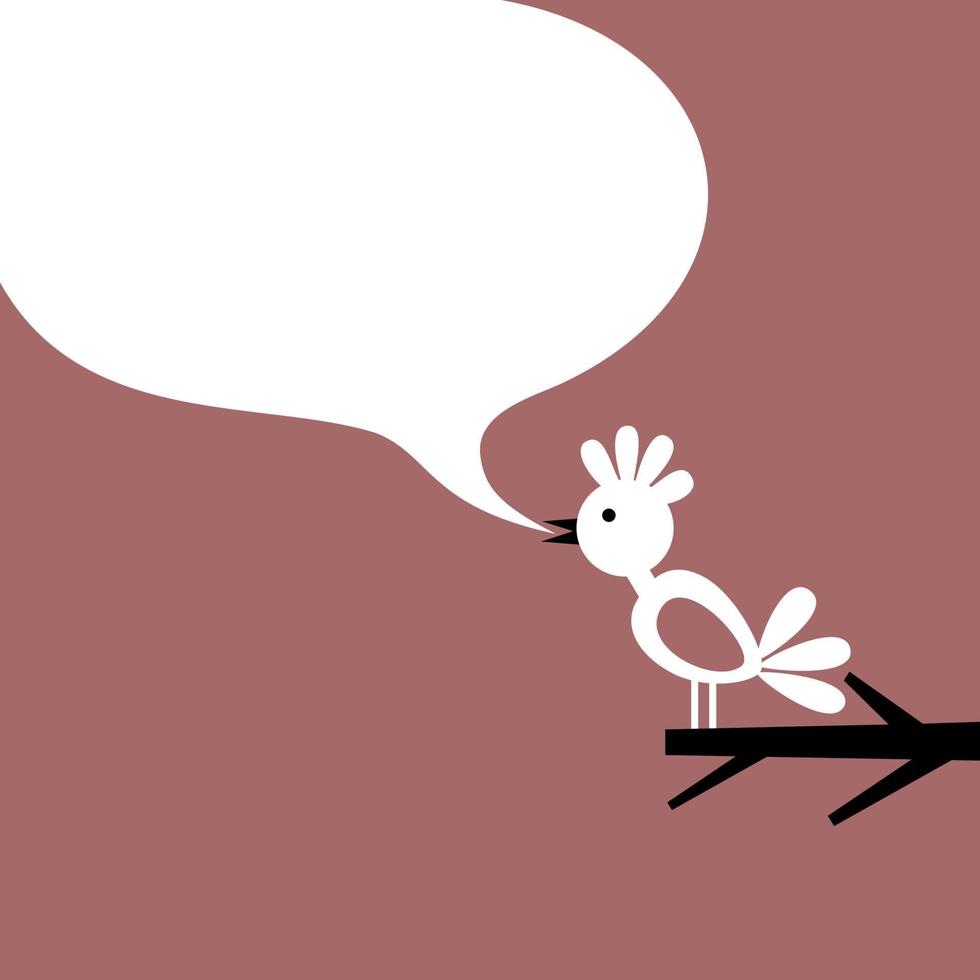 The bird from a beak speaks. A vector illustration