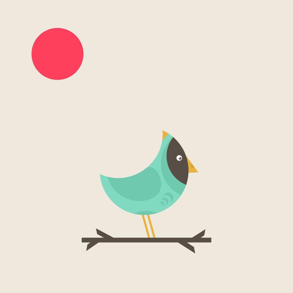 pájaro en una rama. ilustración vectorial vector