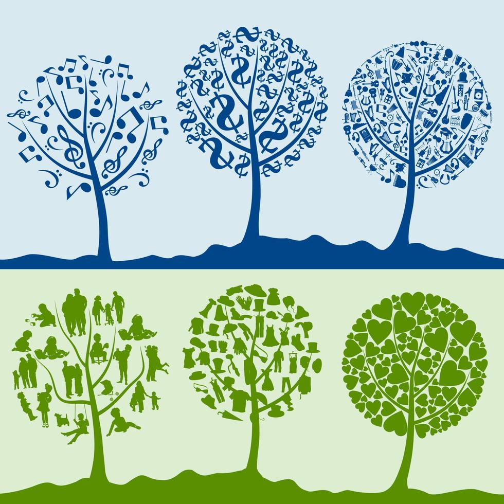 Set of trees. Vector illustration