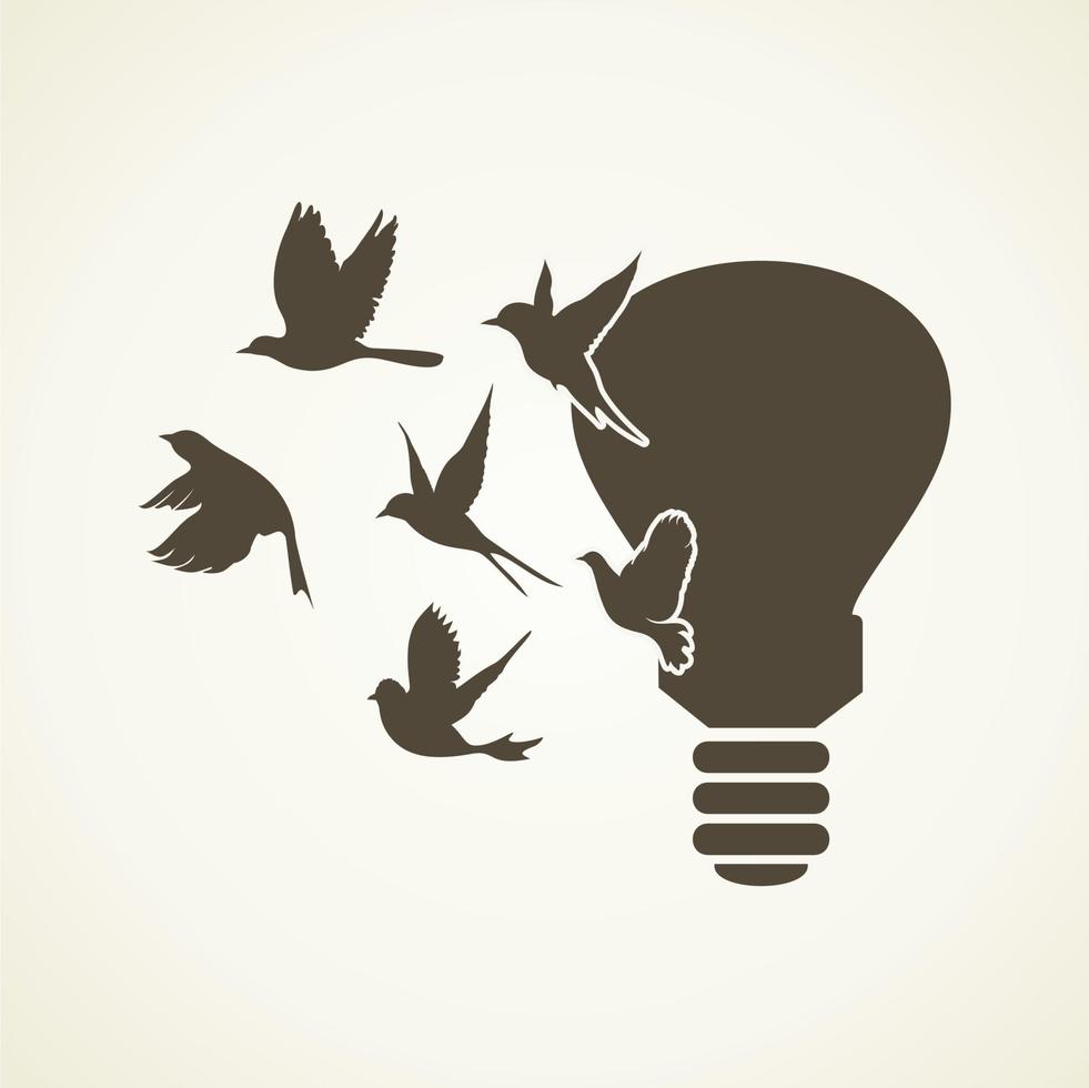 Bird light bulb vector