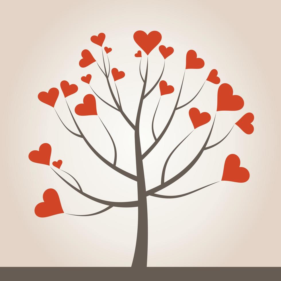 Tree heart abstraction. Vector illustration