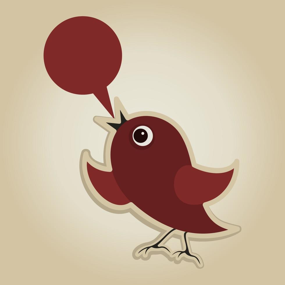 Bird on a branch. Vector illustration