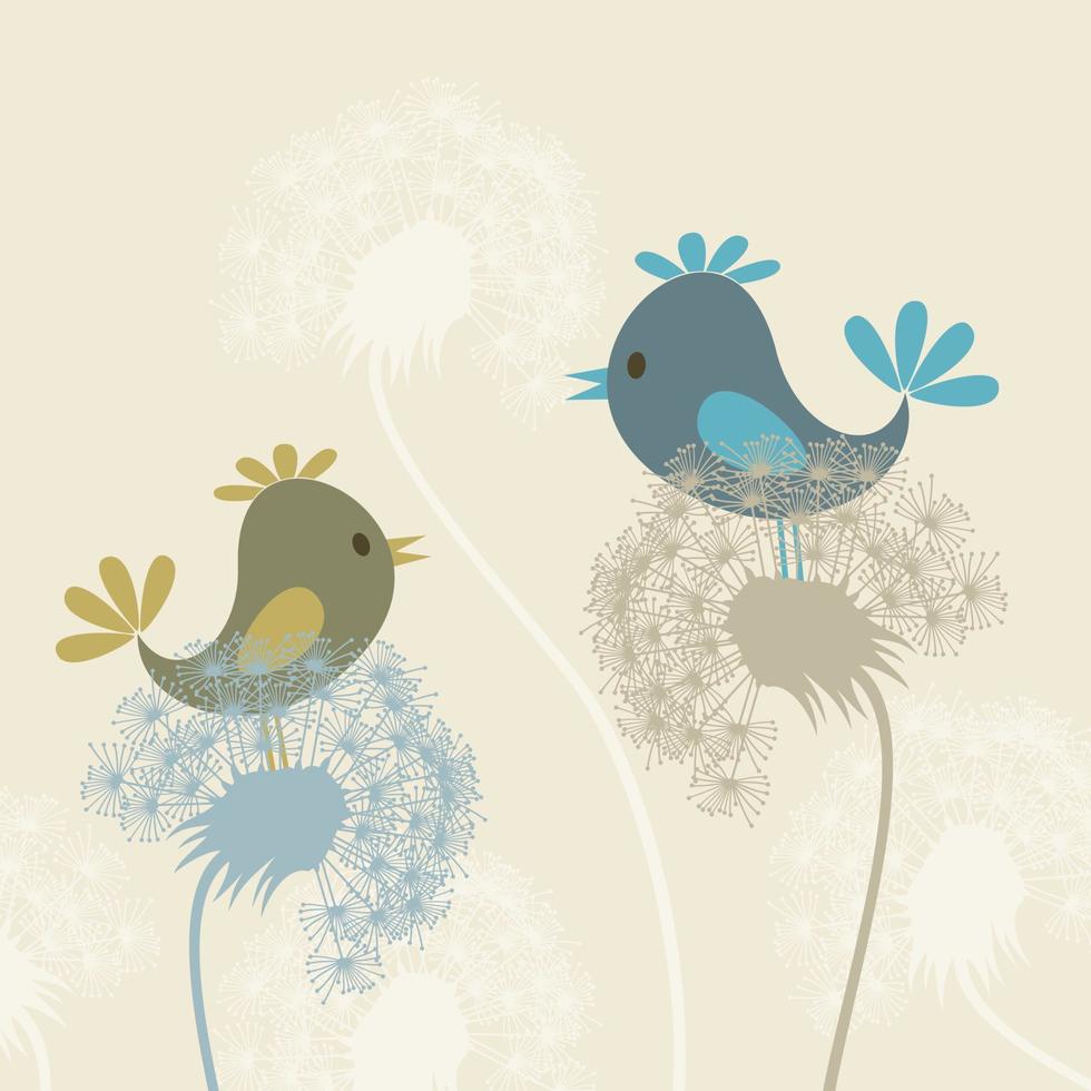 Set of small cheerful birdies. A vector illustration