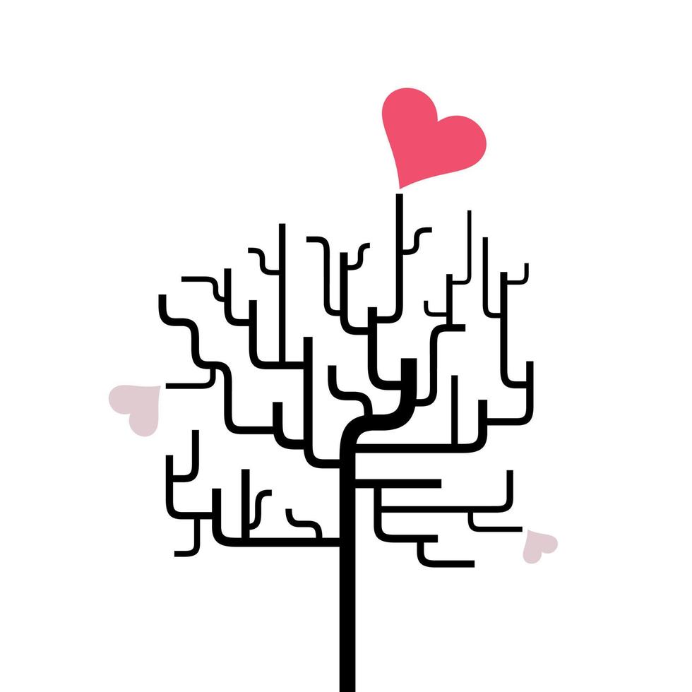 Tree heart abstraction. Vector illustration