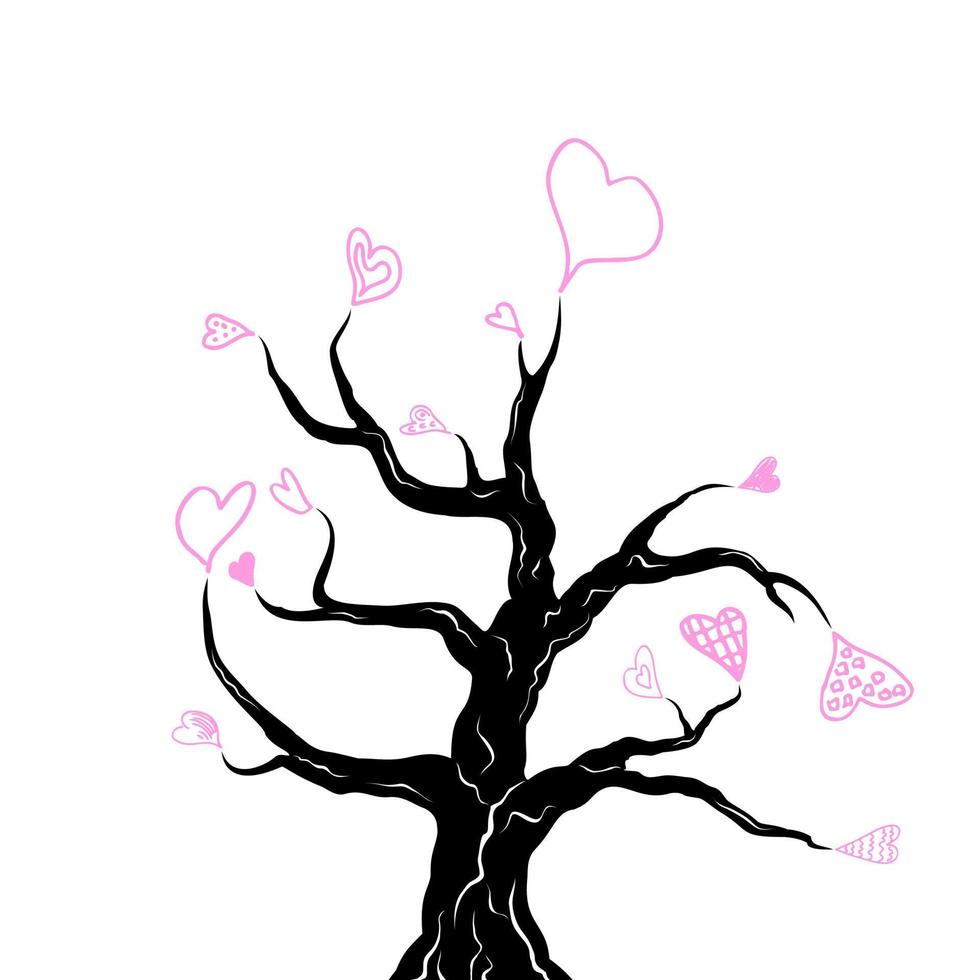 Tree heart abstraction. Vector illustration