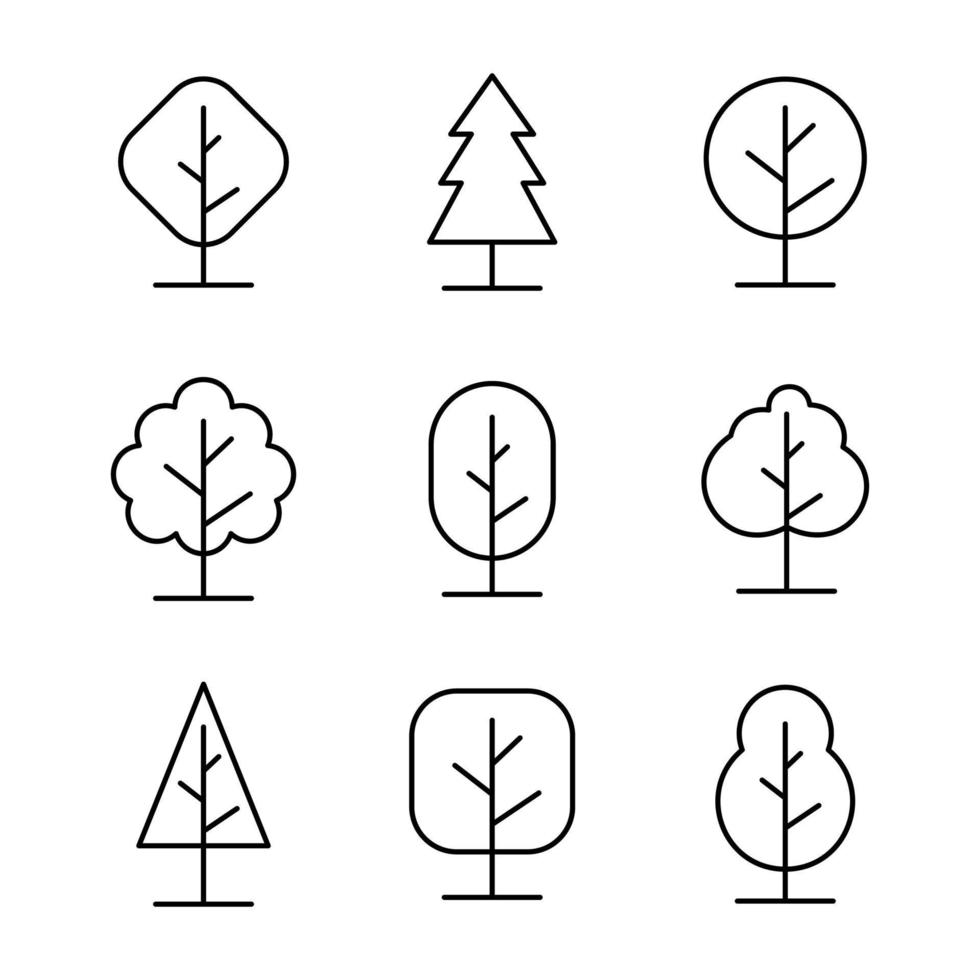 Set of trees. Vector illustration