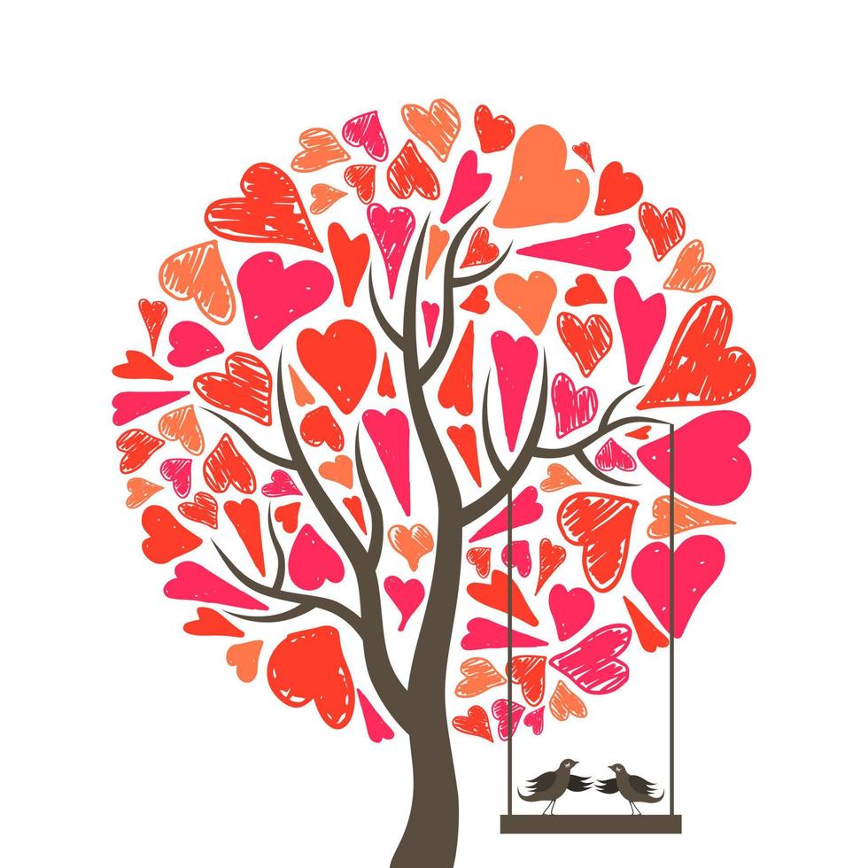 Tree heart abstraction. Vector illustration