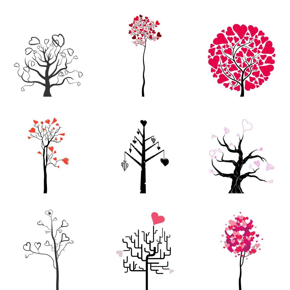 Tree heart abstraction. Vector illustration