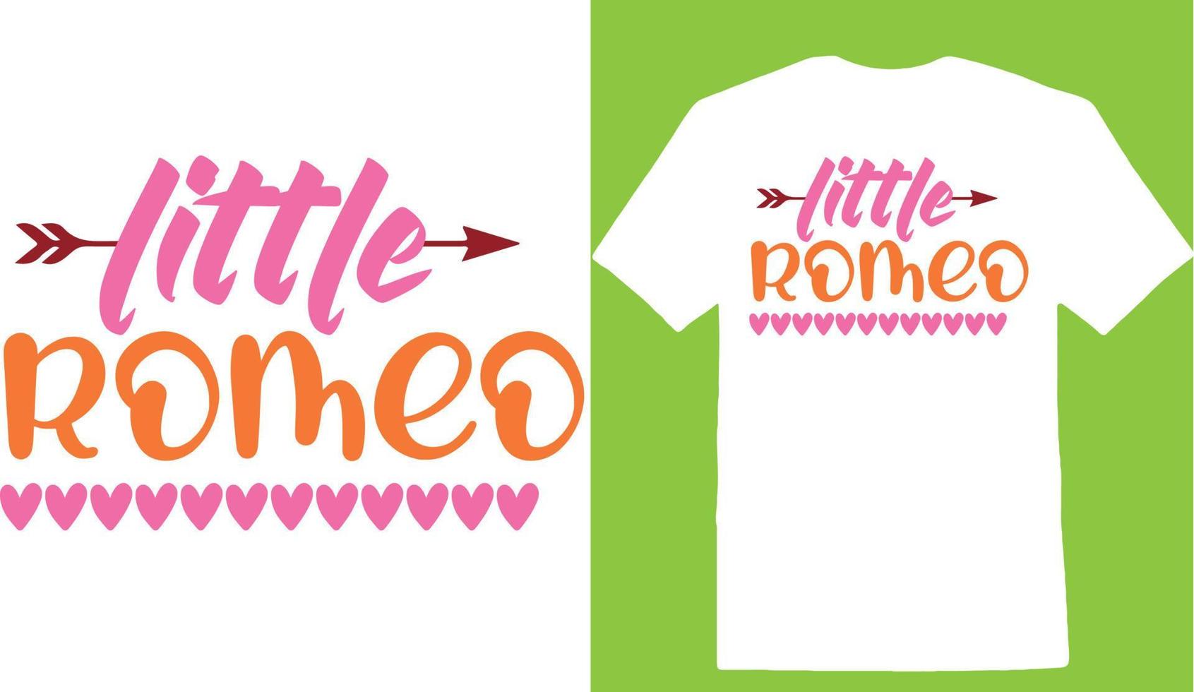 Little Romeo Valentine Day T-shirt vector