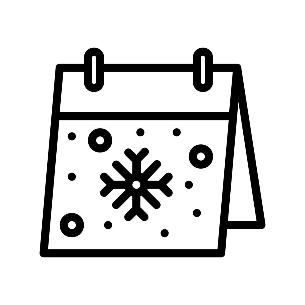 Calendar date icon with outline style Winter date, event dat vector