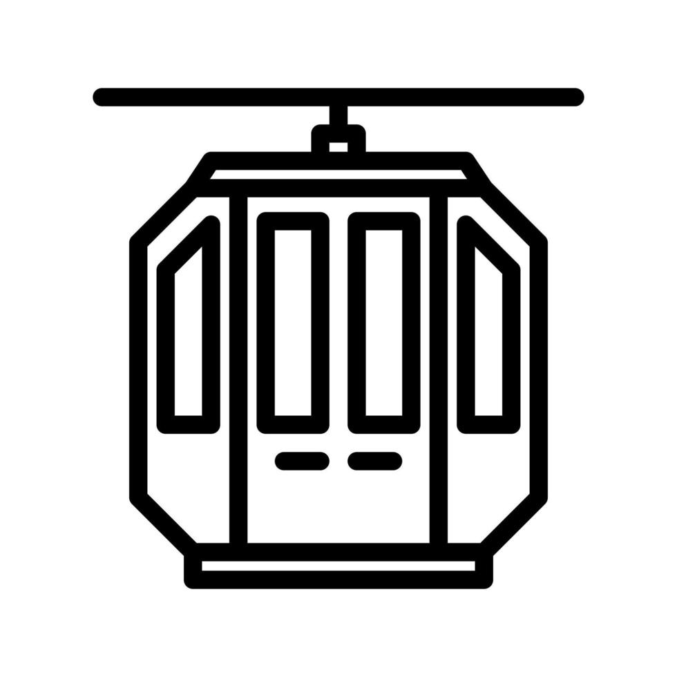 Cable car icon with outline style vector, transportation, aerial tramway vector