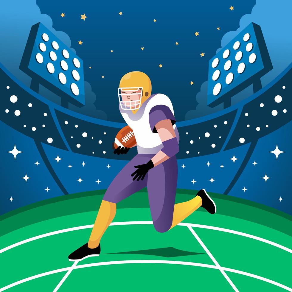 American Football Player on Stadium vector
