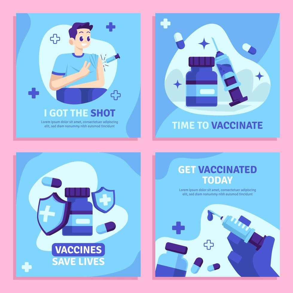 Vaccination Social Media Template vector