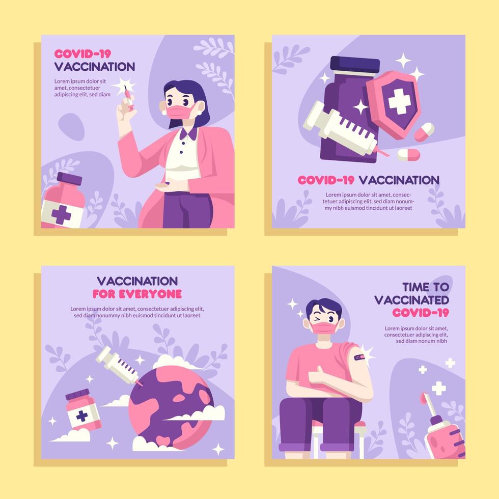 Covid-19 Vaccination Social Media Template vector